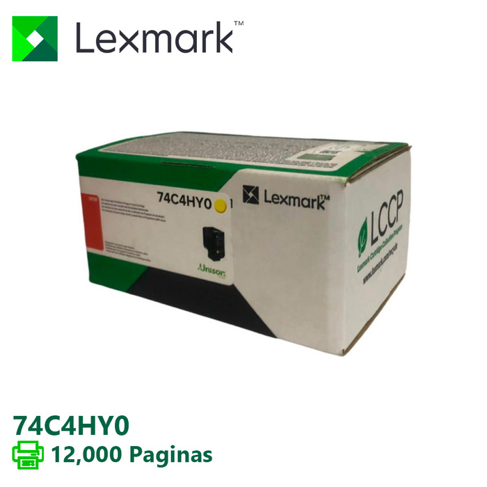 Toner Lexmark 74C4HY0 Original Amarelo