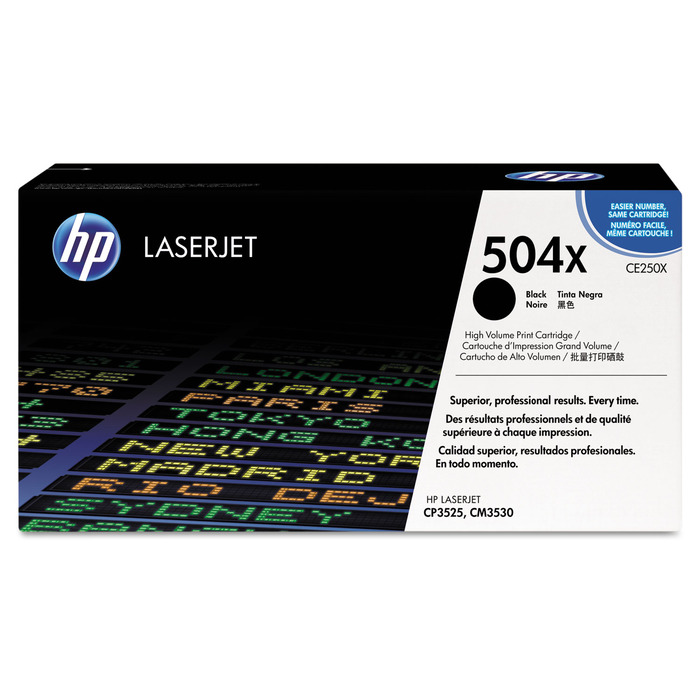 HP CE250X 504X Original Preto p/ CM3530 | 10.500 páginas