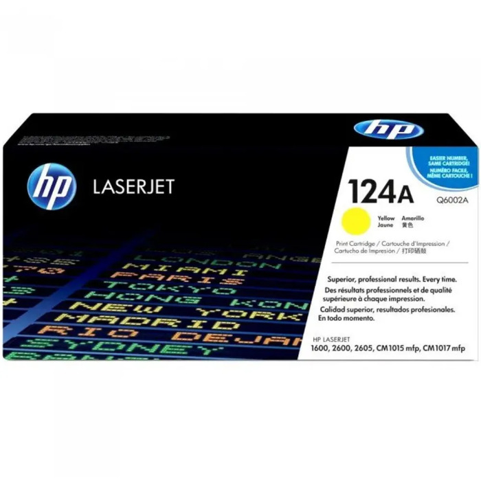 Toner Q6002A 124A HP Amarelo Original LaserJet 2605